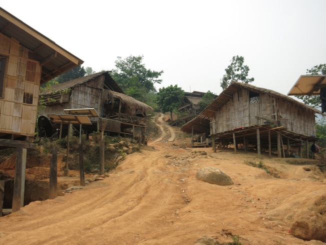 Yao - Lahu village. The space beneath the homes is where the families keep there animals and livestock