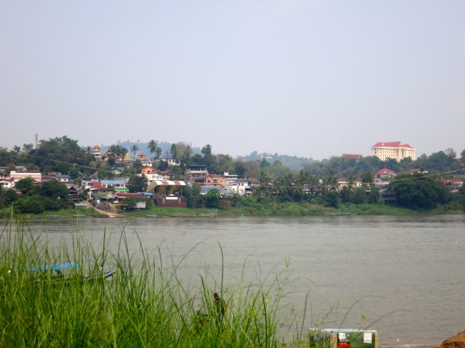 View of Houeisay, Laos from Thailand