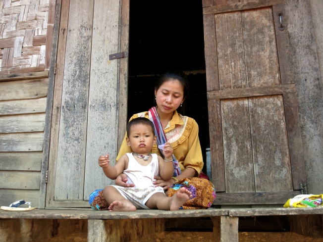 Baby and Mother in Ban Houy Pha Lam Village