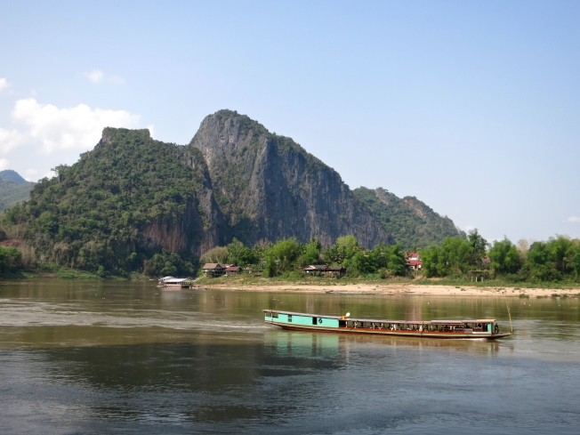 View of village across the Mekong from Pak Ou Caves